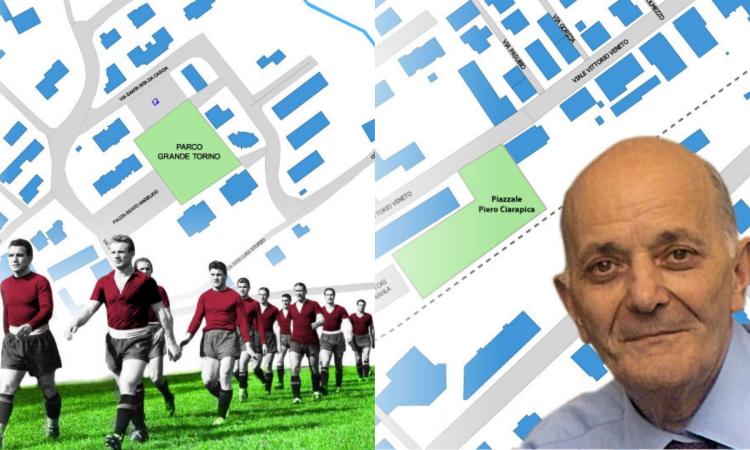 Tolentino, un piazzale dedicato a Piero Ciarapica e un parco intitolato al Grande Torino