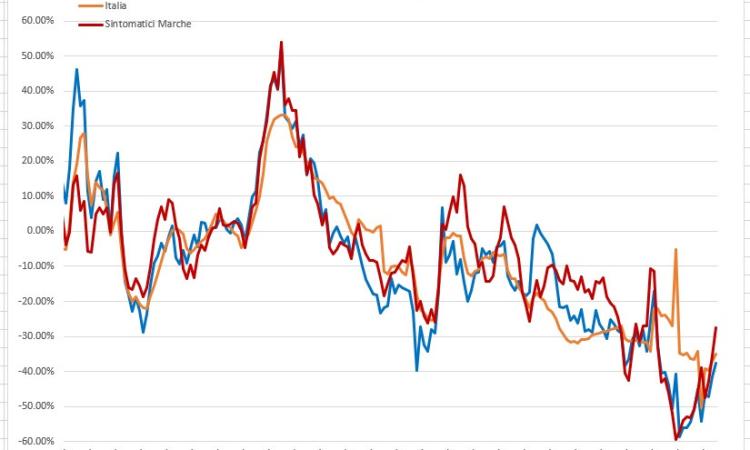 Covid, le Marche fra le migliori regioni d'Italia: l'andamento del virus nei grafici dell'ingegner Petro