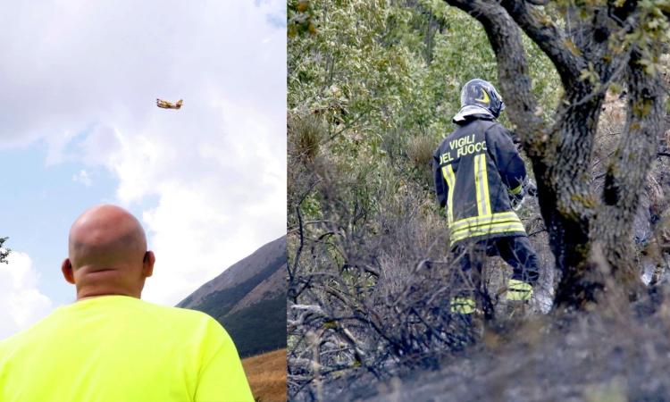 Incendio a Camerino: il racconto per immagini. Sborgia: "Triste vedere il bosco ridotto in cenere" (FOTO e VIDEO)