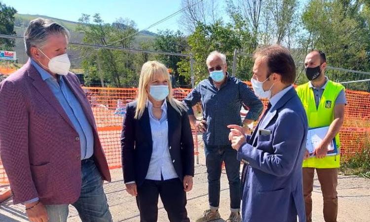 Ponte Rocchetta-Rambona, sopralluogo dei sindaci: ecco il punto sui lavori