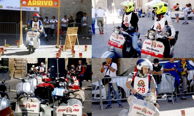 Macerata, il rombo delle vespe storiche anima il centro città: piloti da tutta Italia (FOTOGALLERY)