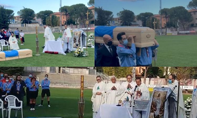 "Ci illuminavi con il tuo sorriso": in tanti allo stadio di Tolentino per l'ultimo saluto a Nicola Scisciani "Ci illuminavi con il tuo sorriso": in tanti allo stadio di Tolentino per l'ultimo saluto a Nicola Scisciani