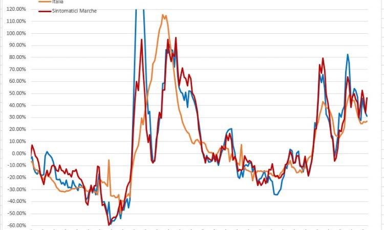 Friuli vicino alla zona gialla, Marche in bilico: l'analisi del virus nei grafici dell'ingegner Petro Friuli vicino alla zona gialla, Marche in bilico: l'analisi del virus nei grafici dell'ingegner Petro