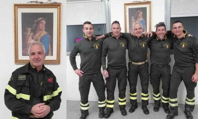 Vigili del Fuoco Tolentino, il capo squadra Stefano Ascenzi va in pensione: il saluto dei colleghi