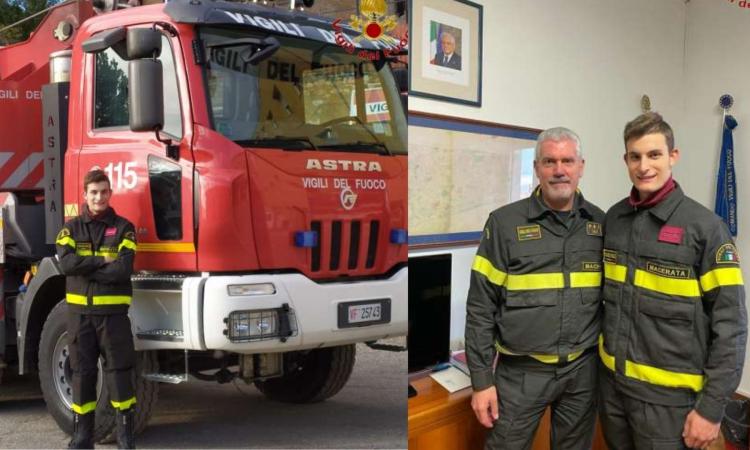 Diventa vigile del fuoco il giorno dopo la maturità: Michelangelo Melchiorri nominato "Alfiere della Repubblica"