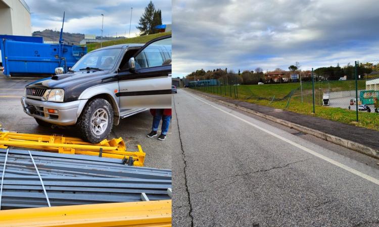Tolentino, auto sfonda la recinzione dell'azienda Poltrona Frau e finisce in una scarpata: soccorse due donne