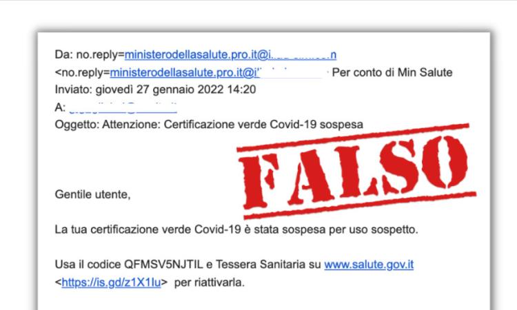 Green Pass, false mail sulla scadenza. Il Ministero della Salute: "È una truffa" Green Pass, false mail sulla scadenza. Il Ministero della Salute: "È una truffa"
