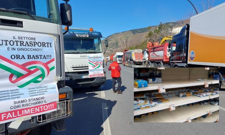 Marche, allarme sciopero dei tir: rischio scaffali vuoti nei negozi