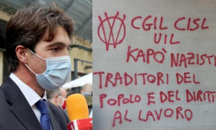 Scritte contro Cgil, Acquaroli: "Atti di vandalismo non si possono mai tollerare" Scritte contro Cgil, Acquaroli: "Atti di vandalismo non si possono mai tollerare"