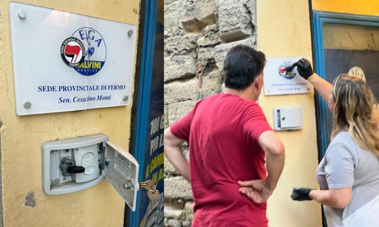 Vandali in azione alla sede della Lega di Fermo. Marchetti: "Oltraggio alla democrazia"