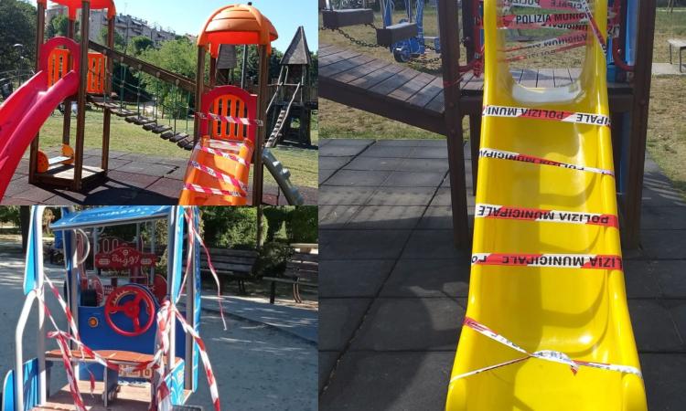 Macerata, dai giardini Diaz al parco di Fontescodella: vandali in azione, distrutti i giochi per bambini