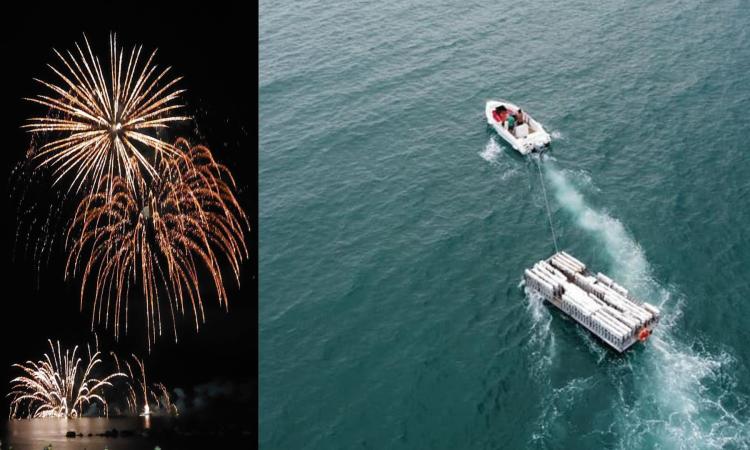 Porto Recanati sold-out per i fuochi d'artificio. Ma non c'è pace: dopo i rinvii, affonda una piattaforma