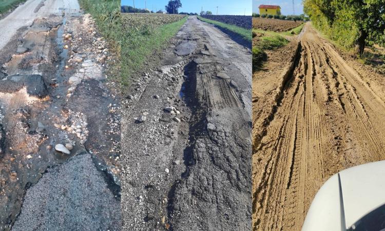 Recanati, la protesta dei cittadini: "Strade devastate. Con l'alluvione la situazione è precipitata" Recanati, la protesta dei cittadini: "Strade devastate. Con l'alluvione la situazione è precipitata"
