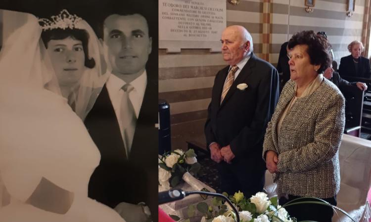 Macerata, un sogno d'amore che dura da oltre 60 anni: nozze di diamante per Sante ed Enrica Macerata, un sogno d'amore che dura da oltre 60 anni: nozze di diamante per Sante ed Enrica