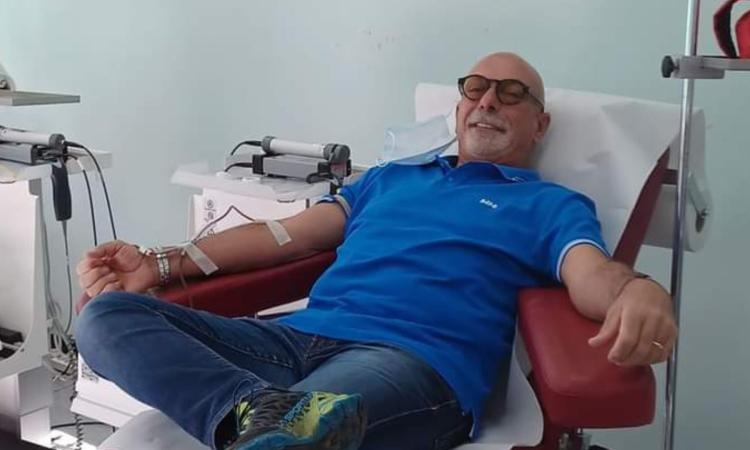 San Severino, l'ex presidente Avis Dino Marinelli si regala la donazione numero 138