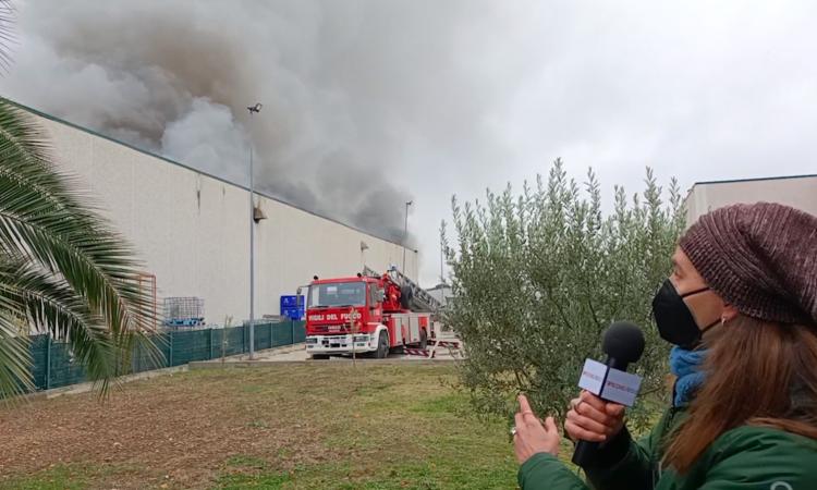Pollenza, ancora fiamme alla Rimel. L’ultima volta nel 2007. “Il clima non aiuta la dispersione del fumo” (FOTO e VIDEO) Pollenza, ancora fiamme alla Rimel. L’ultima volta nel 2007. “Il clima non aiuta la dispersione del fumo” (FOTO e VIDEO)