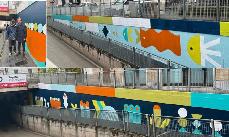 Civitanova si fa bella con l'arte: nuovo murales nel sottopasso di Viale Indipendenza