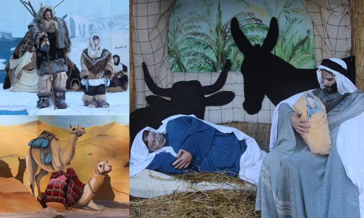 Fiastra, i cambiamenti climatici nel presepe: tra il mondo di ghiaccio e il deserto c'è la Natività