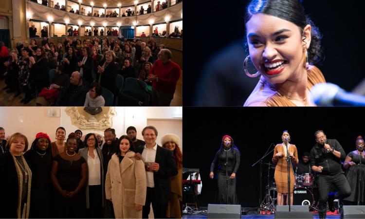 Corridonia, maxi schermo in piazza e pubblico del teatro Velluti in piedi: un successo il concerto di Capodanno