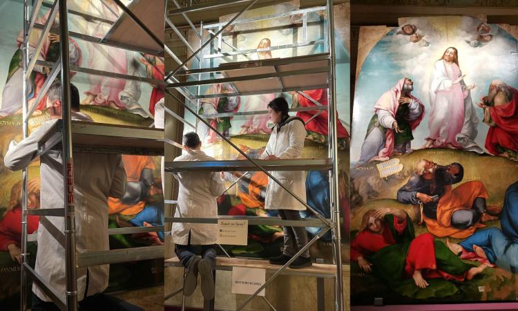 Recanati, cantiere aperto al pubblico per il restauro della Trasfigurazione di Lorenzo Lotto Recanati, cantiere aperto al pubblico per il restauro della Trasfigurazione di Lorenzo Lotto