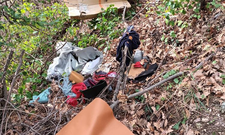 Tolentino, discarica a cielo aperto tra le siepi: spuntano pneumatici, bottiglie di vetro e plastica Tolentino, discarica a cielo aperto tra le siepi: spuntano pneumatici, bottiglie di vetro e plastica