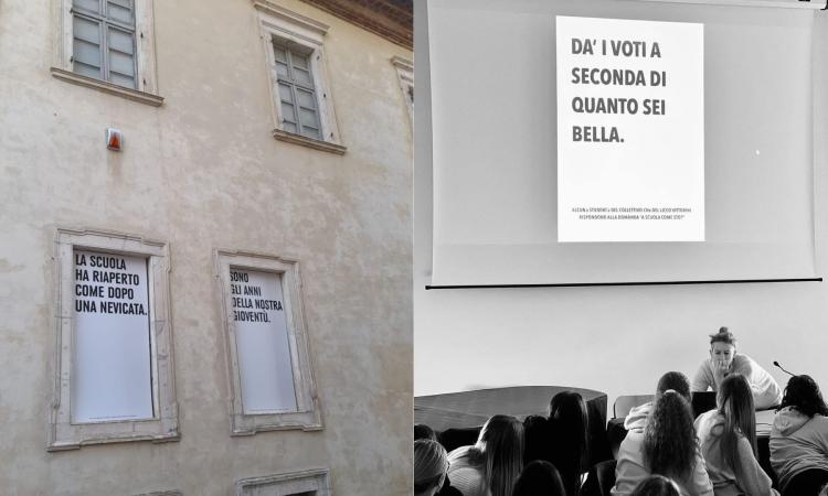 Recanati, "La scuola ha riaperto come dopo una nevicata": l'arte contemporanea dialoga con il liceo classico Recanati, "La scuola ha riaperto come dopo una nevicata": l'arte contemporanea dialoga con il liceo classico