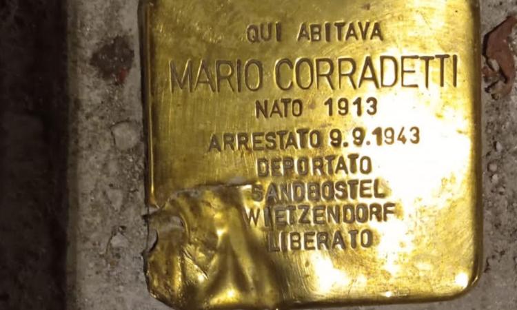 Danneggiata Pietra d'inciampo per un internato militare. Il sindaco: "Un incidente" Danneggiata Pietra d'inciampo per un internato militare. Il sindaco: "Un incidente"