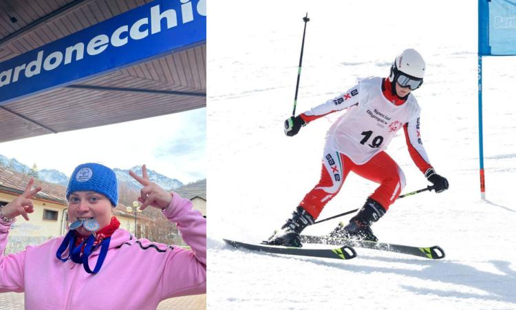 Tolentino,  Alessia Mancini protagonista sugli sci: si ferma a un passo dal podio agli Special Olympics