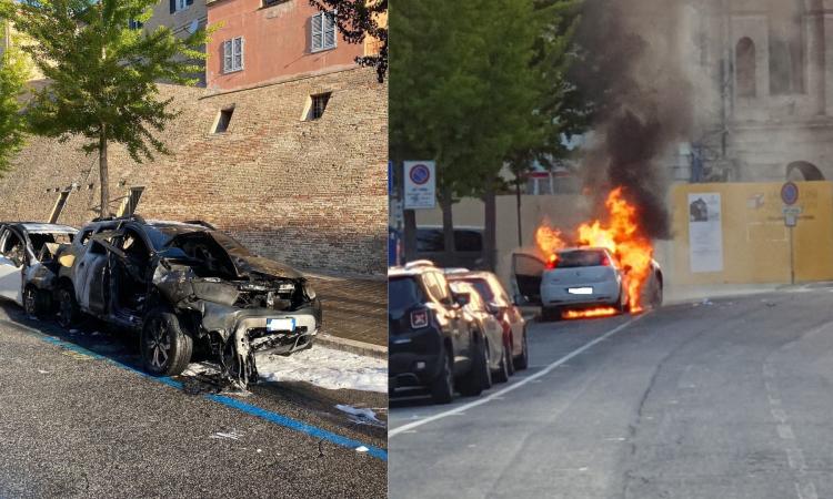 Macerata, due auto in fiamme dopo un tamponamento: una donna al Pronto Soccorso