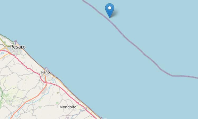 Terremoto Marche, scossa di magnitudo 3.1 davanti alla costa pesarese