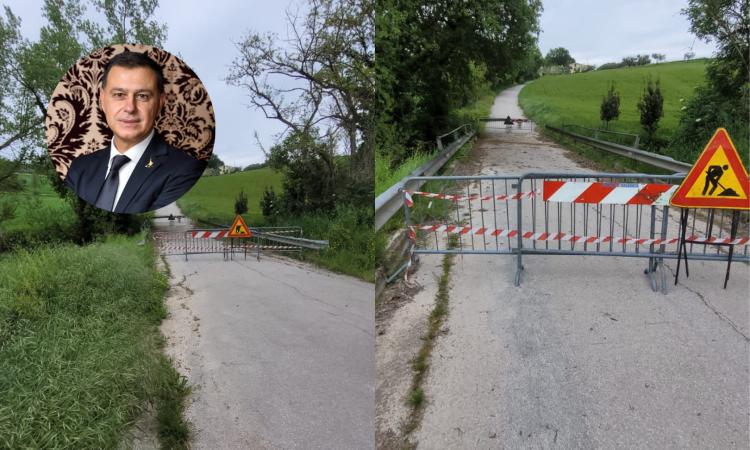 Macerata, ponte fra Corneto e Carrareccia chiuso da due mesi: "Lavori possibili solo d'estate"