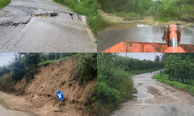 Maltempo, nel Maceratese frane e smottamenti: danni alle strade. Chiusa la "Fermana Faleriense" a Monte San Martino