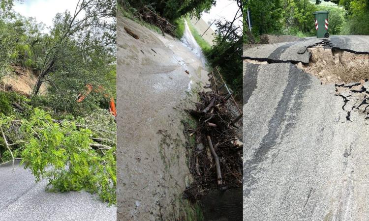 Maltempo, frane e crollo tratto di strada: danni gravissimi a Treia. Chiesto stato di calamità