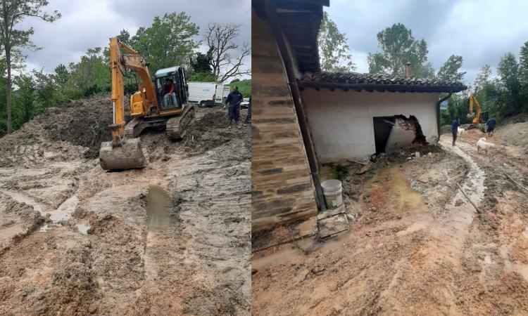 Maltempo, a San Severino frana estesa lungo la comunale di Cicco Bianco: prosegue conta dei danni