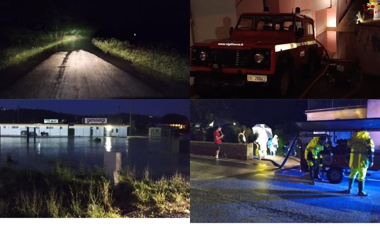 Bomba d'acqua Macerata, vigili del fuoco al lavoro per tutta la notte: la situazione Bomba d'acqua Macerata, vigili del fuoco al lavoro per tutta la notte: la situazione