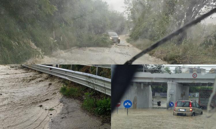 Nubifragio a Tolentino, le strade diventano fiumi: registrate frane e allagamenti (FOTO e VIDEO)