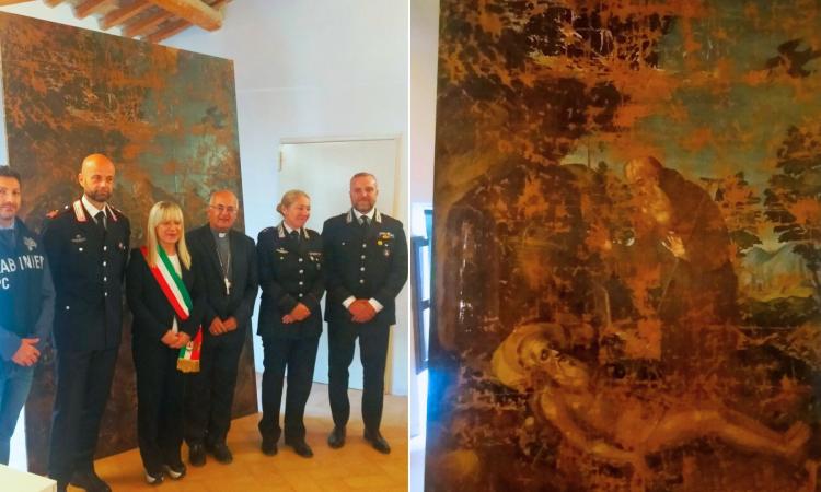San Severino, ritrovato dai carabinieri dopo 17 anni il dipinto rubato da Castel San Pietro San Severino, ritrovato dai carabinieri dopo 17 anni il dipinto rubato da Castel San Pietro