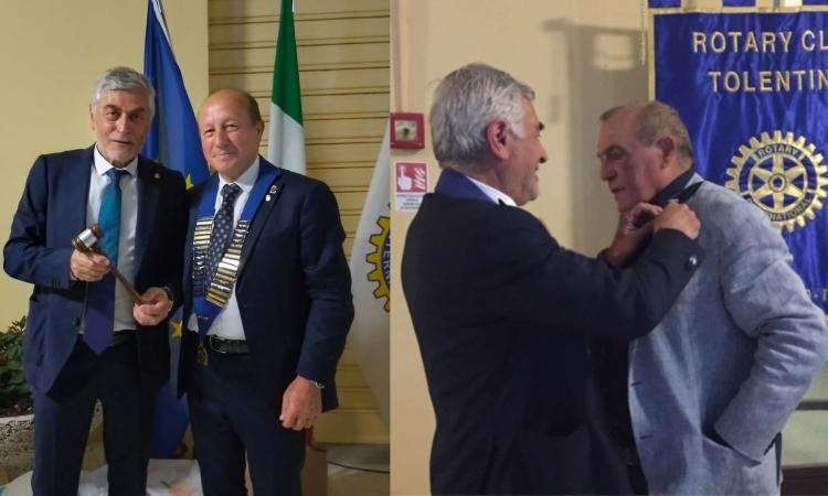 Tolentino, passaggio del martelletto al Rotary. Consegnato riconoscimento a mister Castori