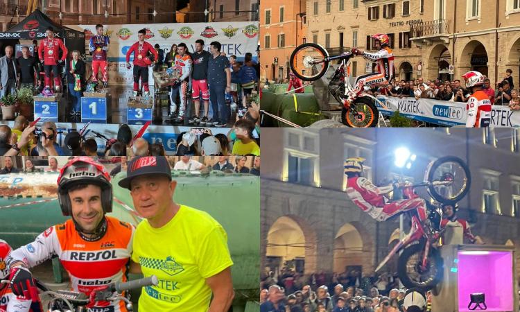 San Severino, il Trial in piazza del Popolo conquista il pubblico: Matteo Grattarola vince la tappa