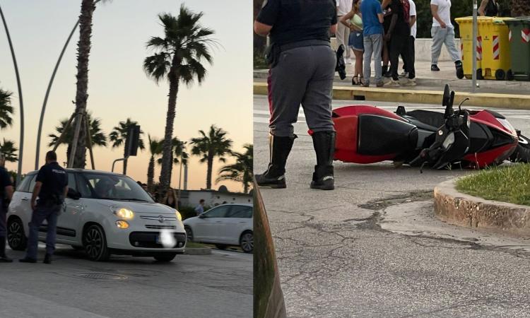 Civitanova, scontro tra auto e scooter sul lungomare: ragazza soccorsa in ambulanza