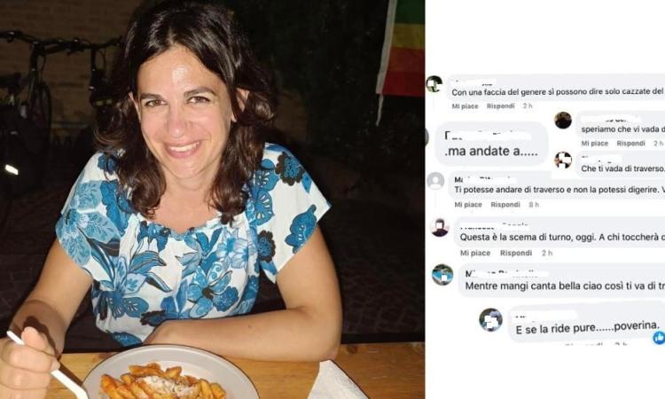 Pd Marche, la segretaria Bomprezzi posa con la pasta antifascista: onda di odio sui social