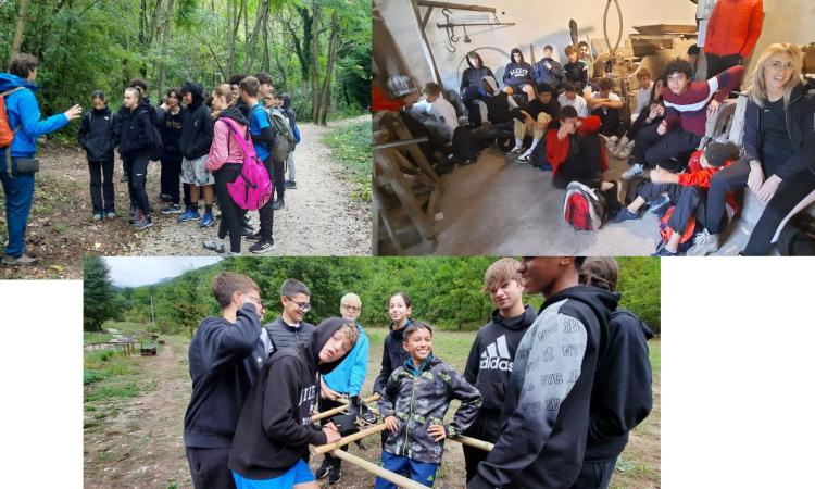 Gli studenti dell'Ite "Gentili" provano il percorso  Kneipp nelle acque di Pieve Torina
