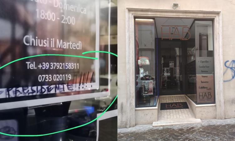 Macerata, nella notte imbrattata la vetrina di H.A.B: "Sappiamo chi è stato"