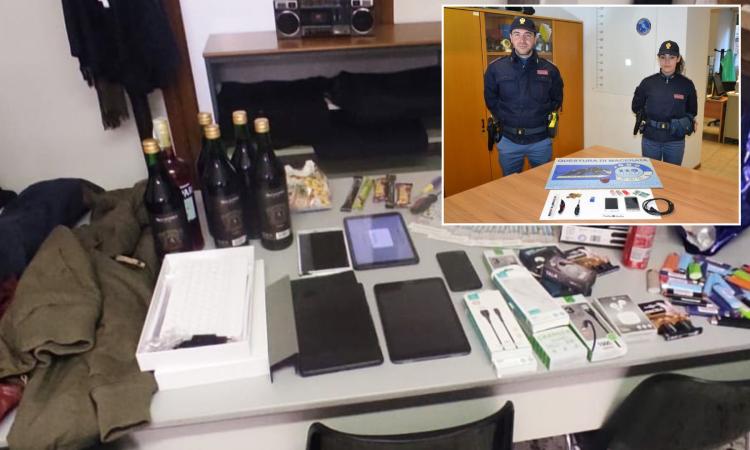 Furti in serie a Macerata: blitz nella notte, la polizia arresta una coppia di 40enni