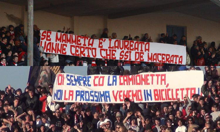 Il derby dello sfottò: gli striscioni più simpatici in Civitanovese-Maceratese (FOTO)