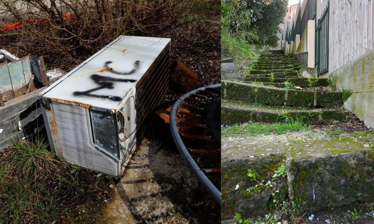 A Macerata c'è una 'Terra di nessuno': da via Valenti a via del Piccinino tra discariche a cielo aperto e scale dissestate (FOTO e VIDEO)