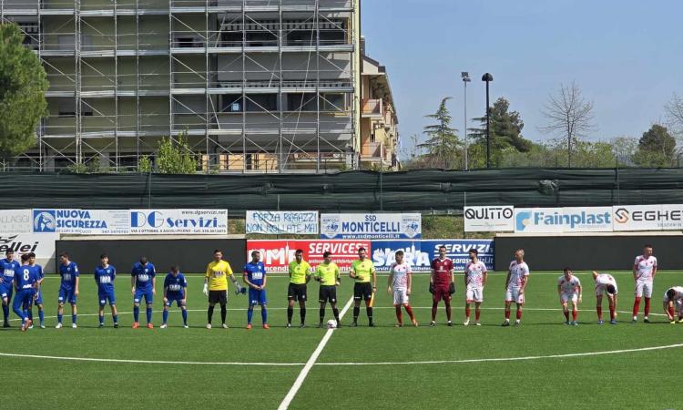 Promozione, orgoglio Aurora Treia nel finale: a Monticelli finisce 1-1