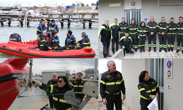 Vigili del Fuoco, a Civitanova inaugura la sede regionale del nucleo cinofilo: varato anche un nuovo battello