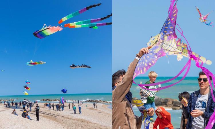 Civitanova, la magia del volo degli aquiloni sul lungomare: "Torniamo a divertirci con gesti semplici"
