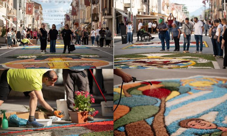 Castelraimondo si colora per l'Infiorata: la festa entra nel vivo con un doppio concerto